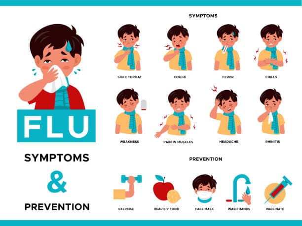 Timeline of early flu symptoms progression