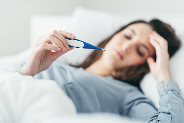 Early symptoms of dengue fever illustration
