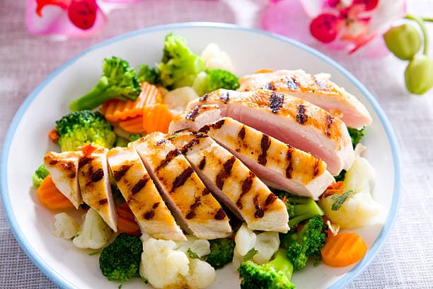 Healthy dinner ideas for weight loss featuring fresh vegetables and grilled chicken