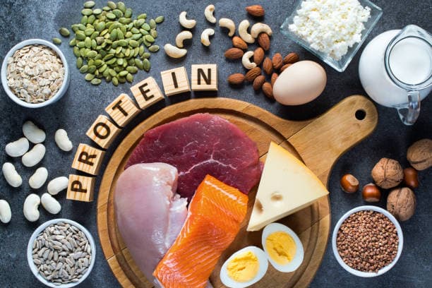High protein foods variety