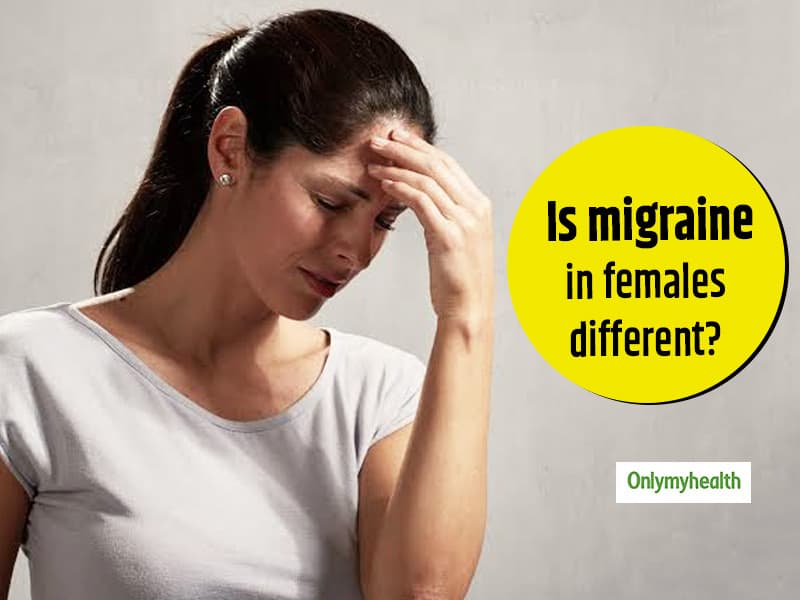 Woman experiencing hormonal migraine symptoms