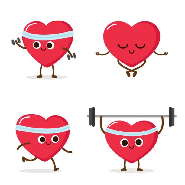Illustration of heart-healthy exercises for hypertension