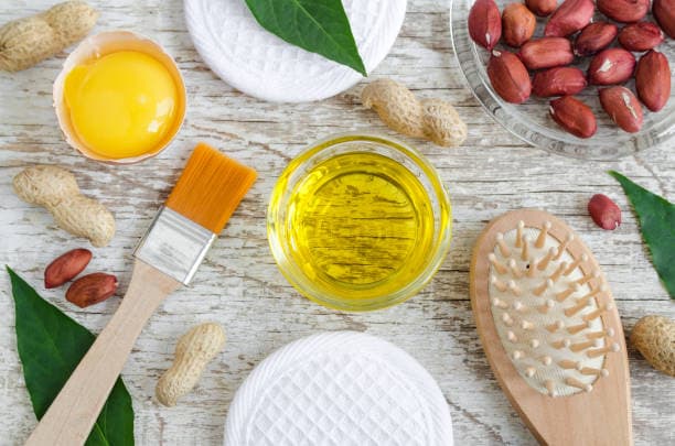 Image of natural ingredients for hair remedies
