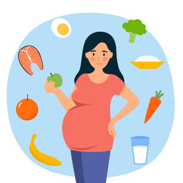 Pregnancy nutritional deficiency symptoms: A pregnant woman reviewing nutrition labels
