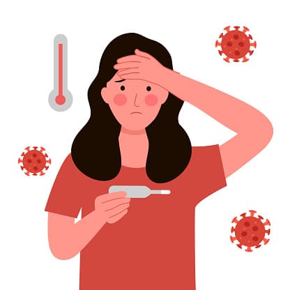 Illustration of severe flu symptoms