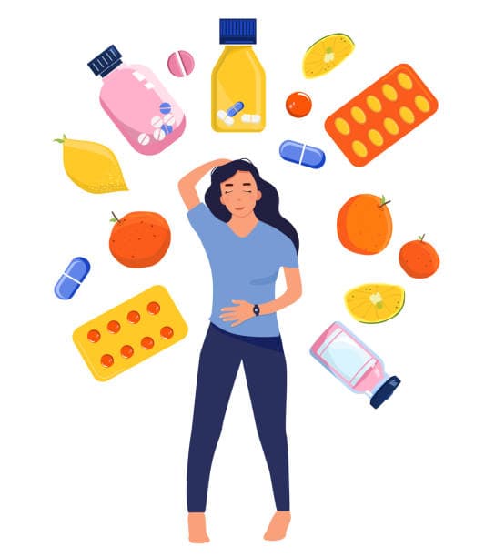 Symptoms of vitamin A deficiency illustration